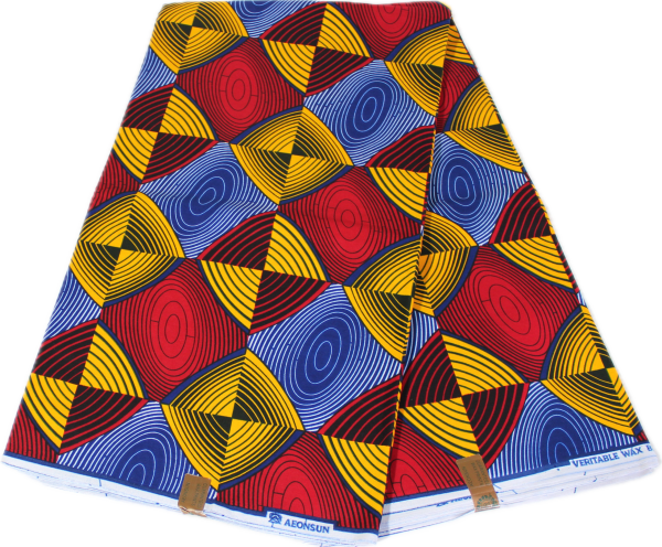 Wax au mètre - Géométrie - Jaune/Bleu/Rouge