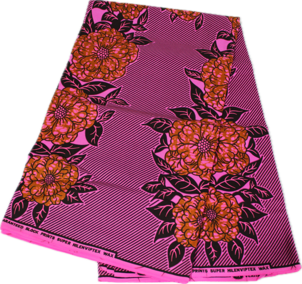 Wax au mètre - Fleurs - Rose/fuchsia/Rouge