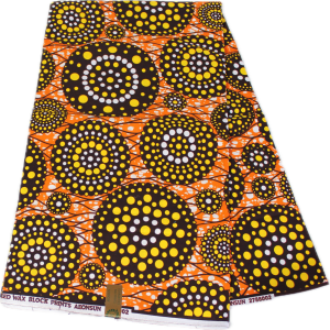 Wax au mètre - Mandala - Jaune/Orange/Marron