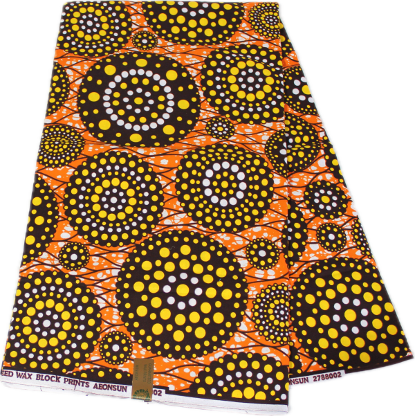 IMG_0819 Wax au mètre - Mandala - Jaune/Orange/Marron