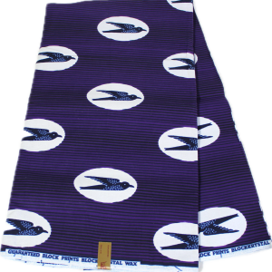 Wax au mètre - Hirondelle - Bleu/Violet/blanc