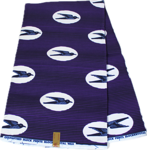 Wax au mètre - Hirondelle - Bleu/Violet/blanc