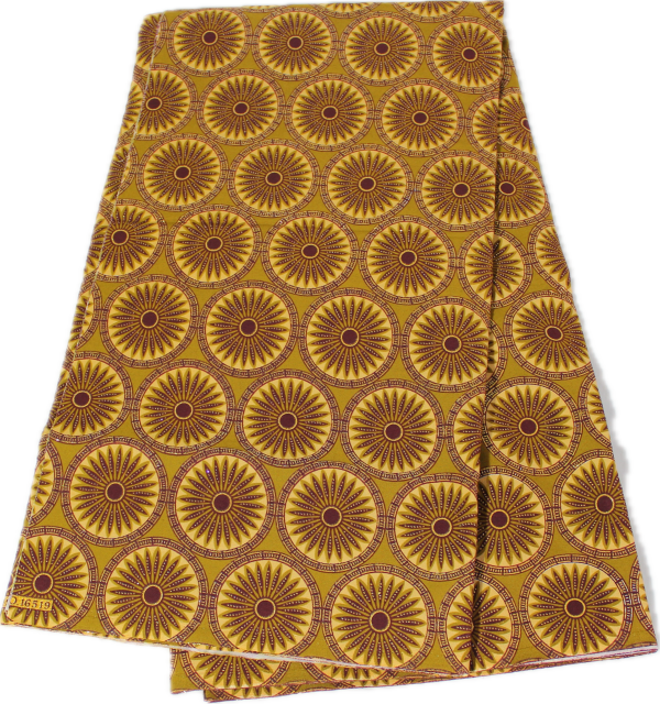 IMG_0829 Wax pailleté au mètre - Mandala - Jaune/Marron/Or