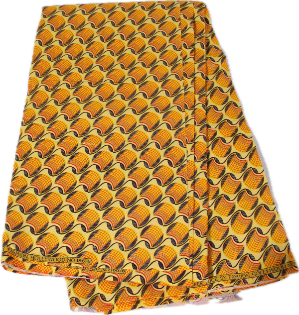 Wax pailleté au mètre - Jaune/Orange/Or