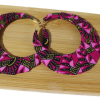 IMG_0833 Boucles d'oreilles en Wax pailleté - Rose/Fuchsia/ Or