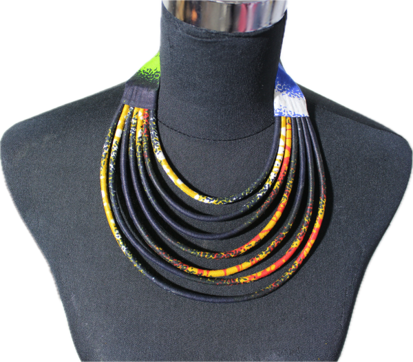 Collier en wax noué fin - noir