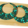 IMG_0883 Boucles d'oreilles en Wax pailleté - Bleu turquoise/ Bleu/ Or