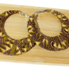 Boucles d'oreilles en Wax pailleté - Jaune/Marron/Or