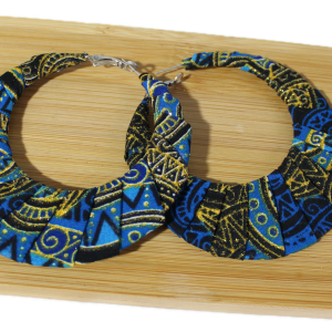 IMG_0885 Boucles d'oreilles en Wax pailleté - Bleu/Noir/Or