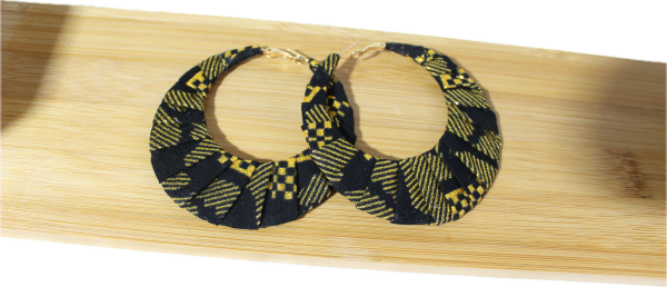 Boucles d'oreilles en Wax pailleté - Noir/Or