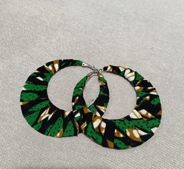 Boucles d'oreilles en Wax - Vert/Marron/Noir