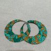 Boucles d'oreilles en Wax pailleté - Bleu turquoise/ Or