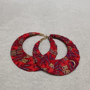 WhatsApp Image 2026-01-17 at 01.26.57 (1) Boucles d'oreilles en Wax pailleté - Rouge/Or