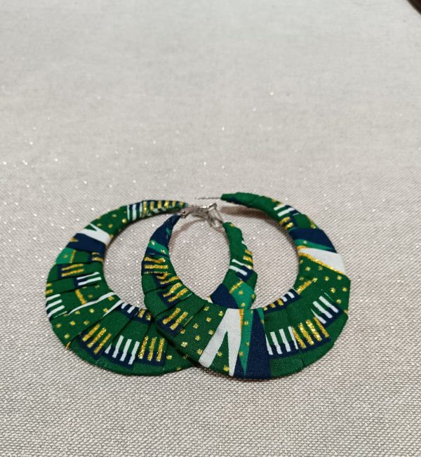 WhatsApp Image 2026-01-17 at 01.26.57 Boucles d'oreilles en Wax pailleté - Vert foncé / Or