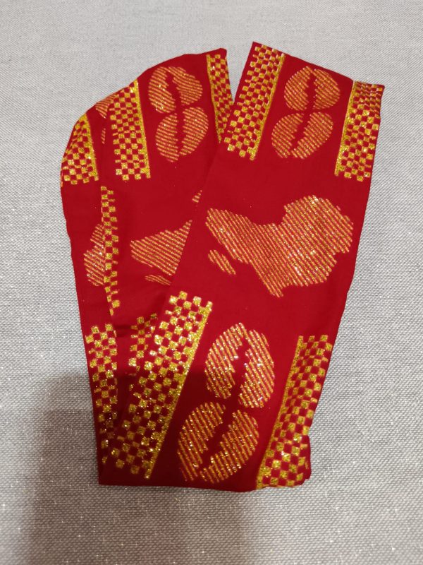 WhatsApp Image 2026-01-18 at 13.49.24 (1) Bandeau court en wax pailleté à structure - Afrique - Rouge/Or