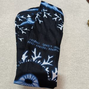 Bandeau court en wax à structure - Tiges - Noir/Bleu/Blanc