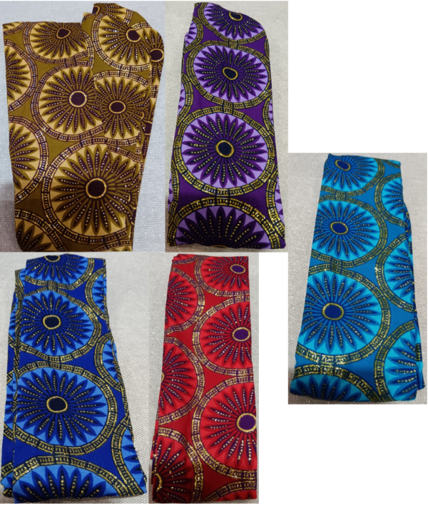 Bandeau court en wax pailleté à structure - Mandala - Plusieurs coloris