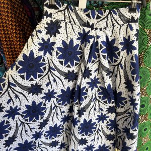Jupe court en Wax Celeste
