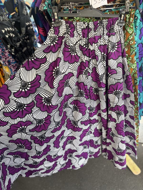 Jupe court en Wax Mauve
